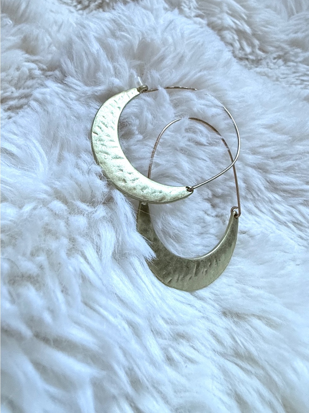 Gold Crescent Hoop Earrings - Women Jewelry